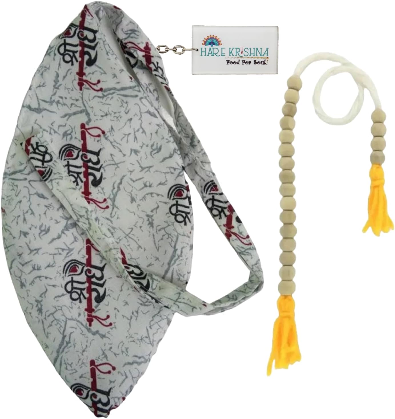 Hare Krishna Food For Soul Radhe Name Bead Bag-Japa Mala Bag-Gomukhi Japa Mal...