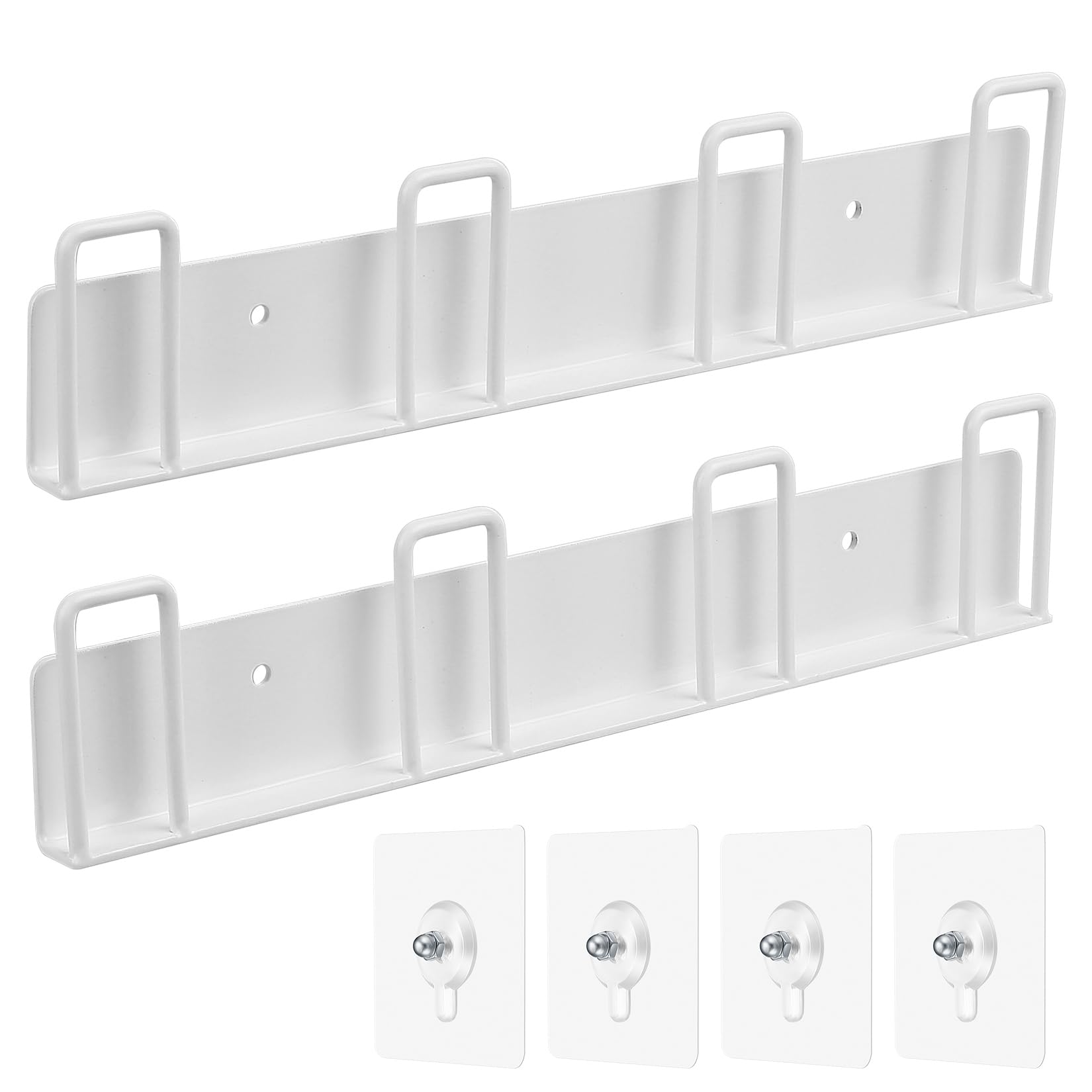 2 Pcs Soporte Tazas Cafe, Ganchos Soporte para Tazas de Café Montado en Pared, Colgador Tazas con 4 Ganchos para Tazas, Portavasos Invertidos para Cocina Cafetería Oficina Tazas Organizador (Blanco)