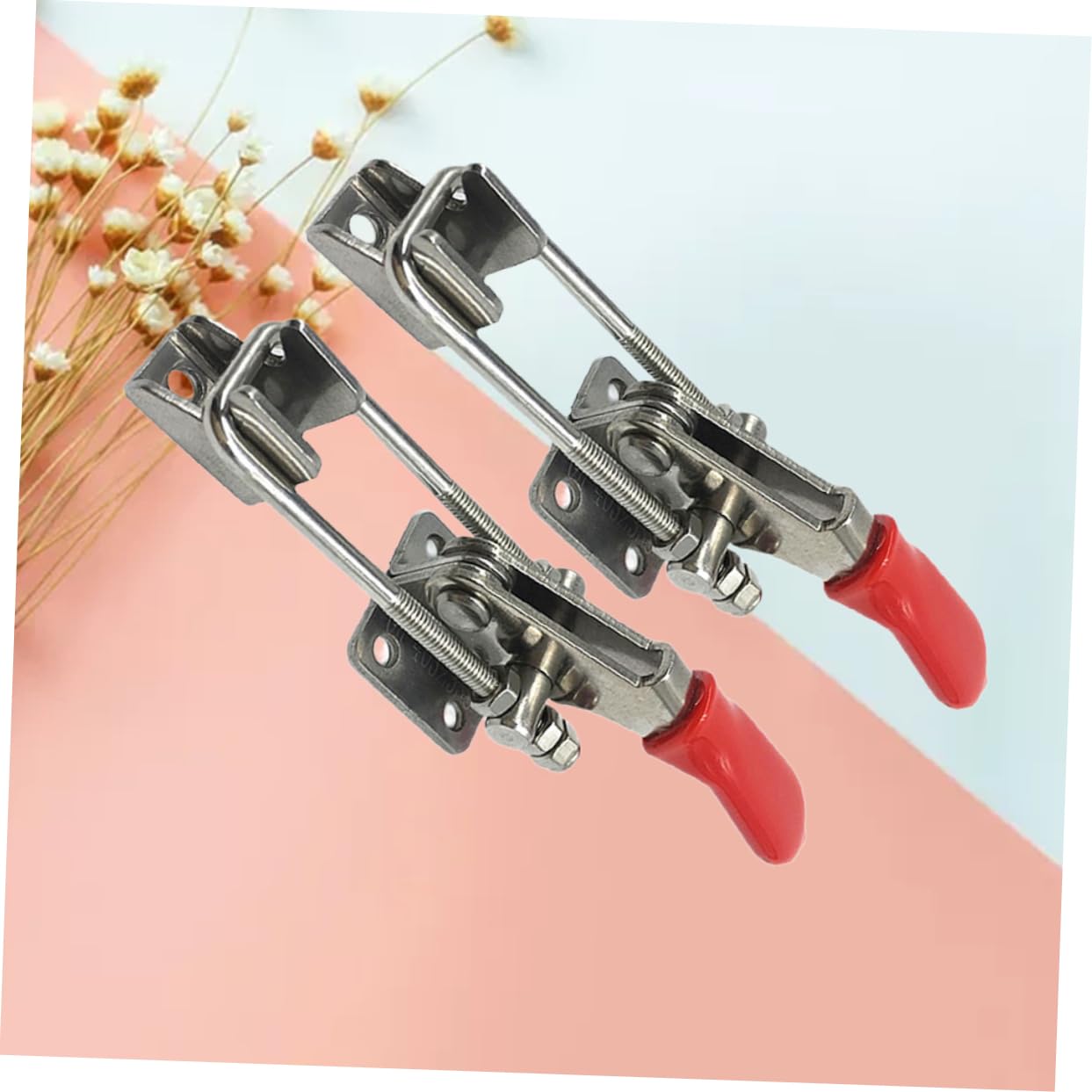 KONTONTY 2 Pcs Latch Clamp Tool Toggle Latch Deadbolt Hasp Screen Door Latch Case Latch Adjustable Lock Clip Manual Shower Head with Shut off Valve Desk Privacy Panel Vertical Toggle Clamp