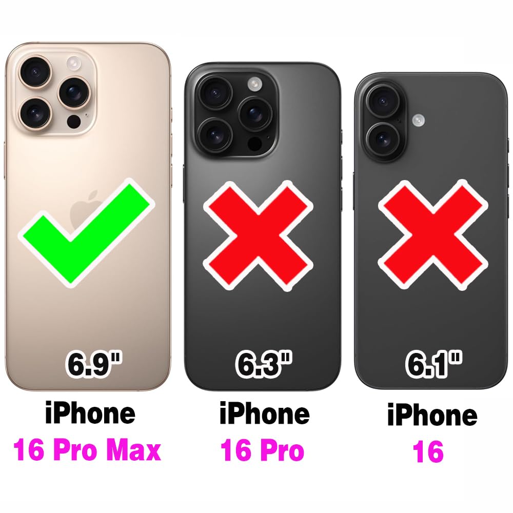 Organ - Custodia a portafoglio con cerniera per iPhone 16 Pro Max da