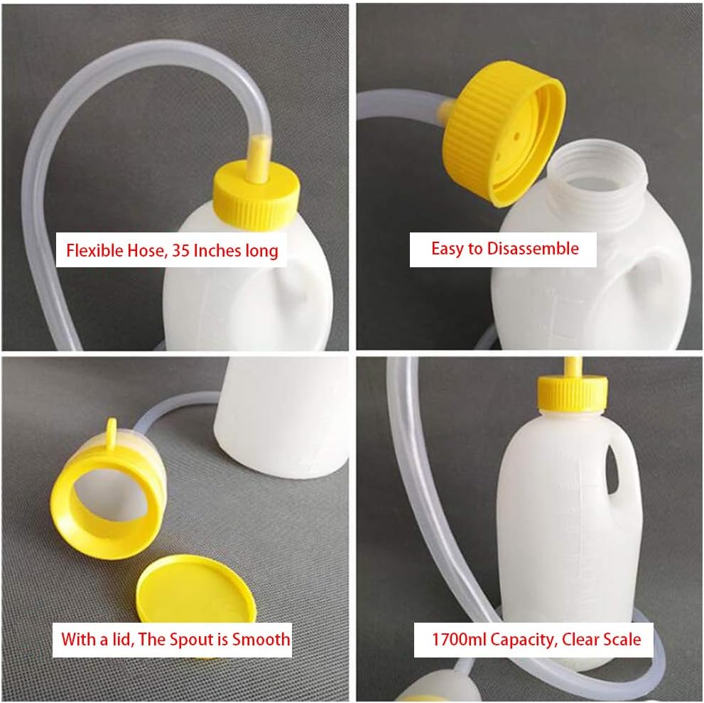 1700ML Travel Male Bed Pee Urinal Bottle Night Drainage Container Set Plastic Urinal Bottle,Male Travel Urinal