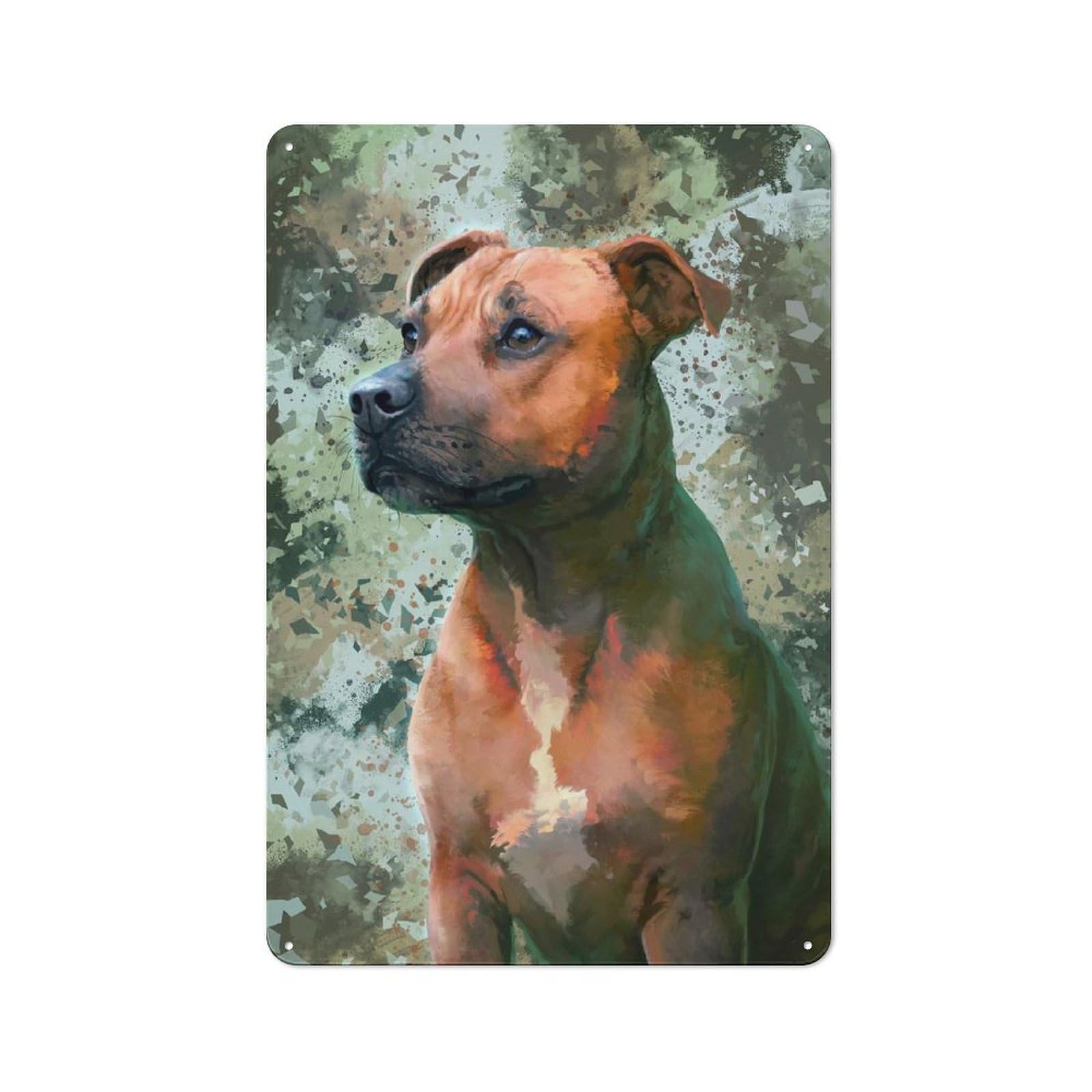 Junmoney Pit Bull Portrait Tin Sign 30X20cm With For Garage Wall, Retro-Style Decor, For Vintage Wall Decor Fans, For Metal Sign Collectors