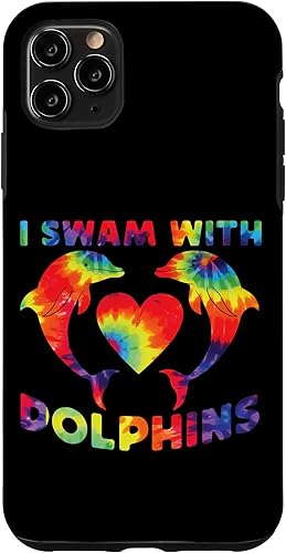 Funda para iPhone 11 Pro Max Dolphin Tie Dye I Swam With Dolphins