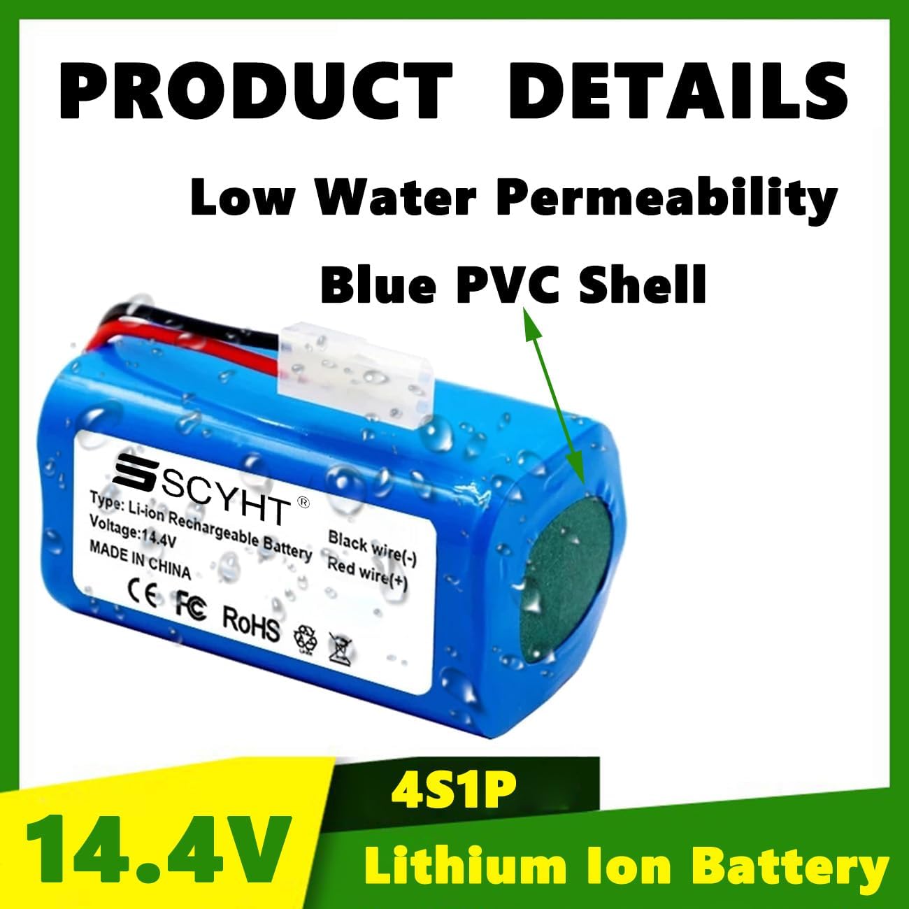 Lithium Battery 14.4V 2600mAh 1500mAh 3000mAh 3500mAh 2000mAh Rechargeable Batteries 14.4V Li-ion Battery for Vacuum Cleaner for 20W - 50W Motors with 5500-2P Port,14.4v3000mah