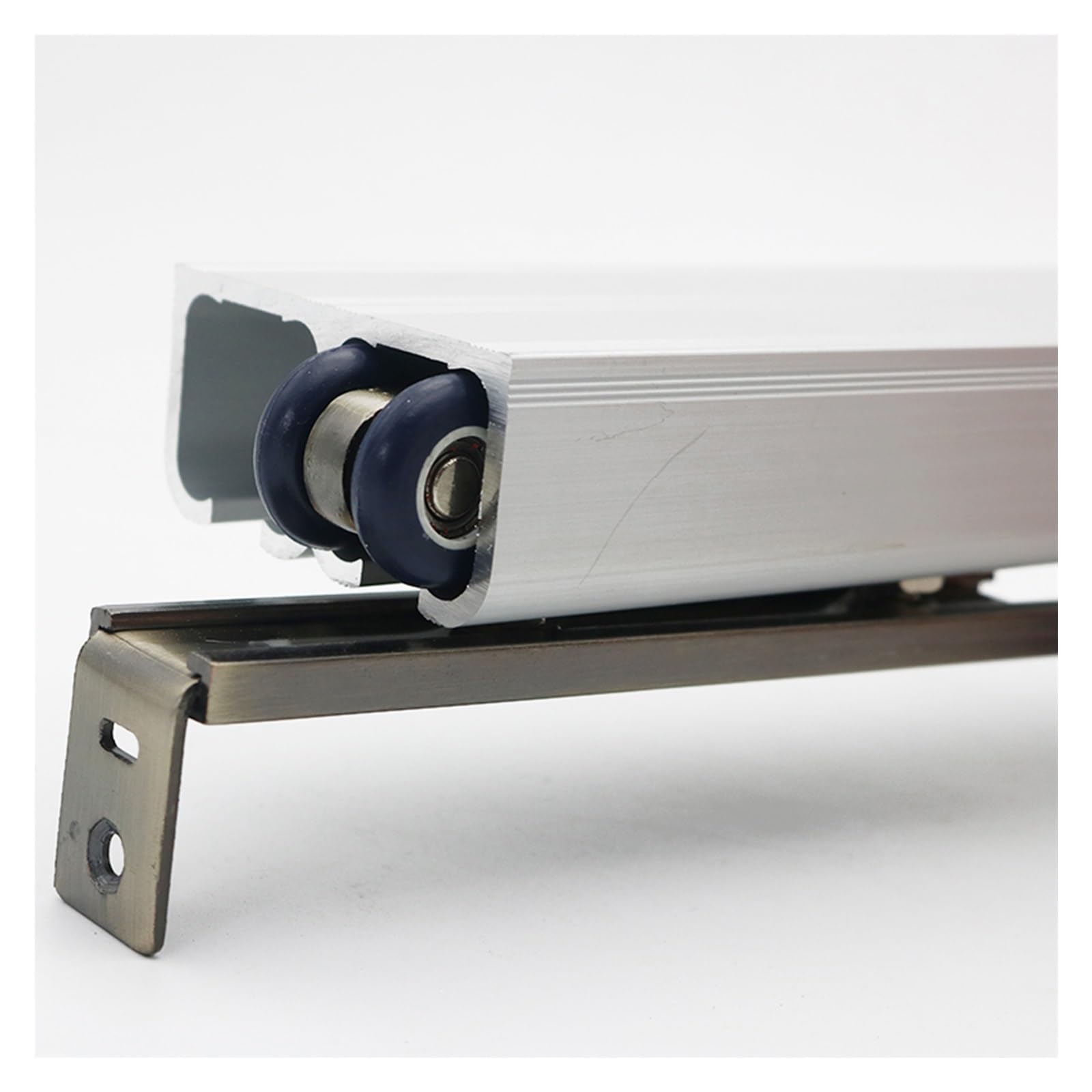 Rail de porte coulissante blanc pour 2 portes de placard d'intérieur bypass