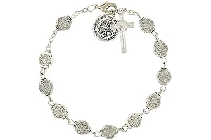 18k Gold Plated Clover Saint Benedict Rosary Bracelets