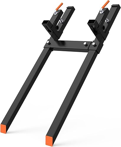 Miniatura 8 de Abrazadera resistente de 43 pulgadas de 2000 libras en horquillas de palet con barra estabilizadora ajustable para cargador de cucharones de