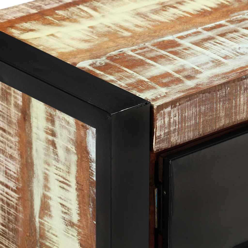 Mobile TV in legno massiccio anticato e ferro, 120 x 30 x 40 cm