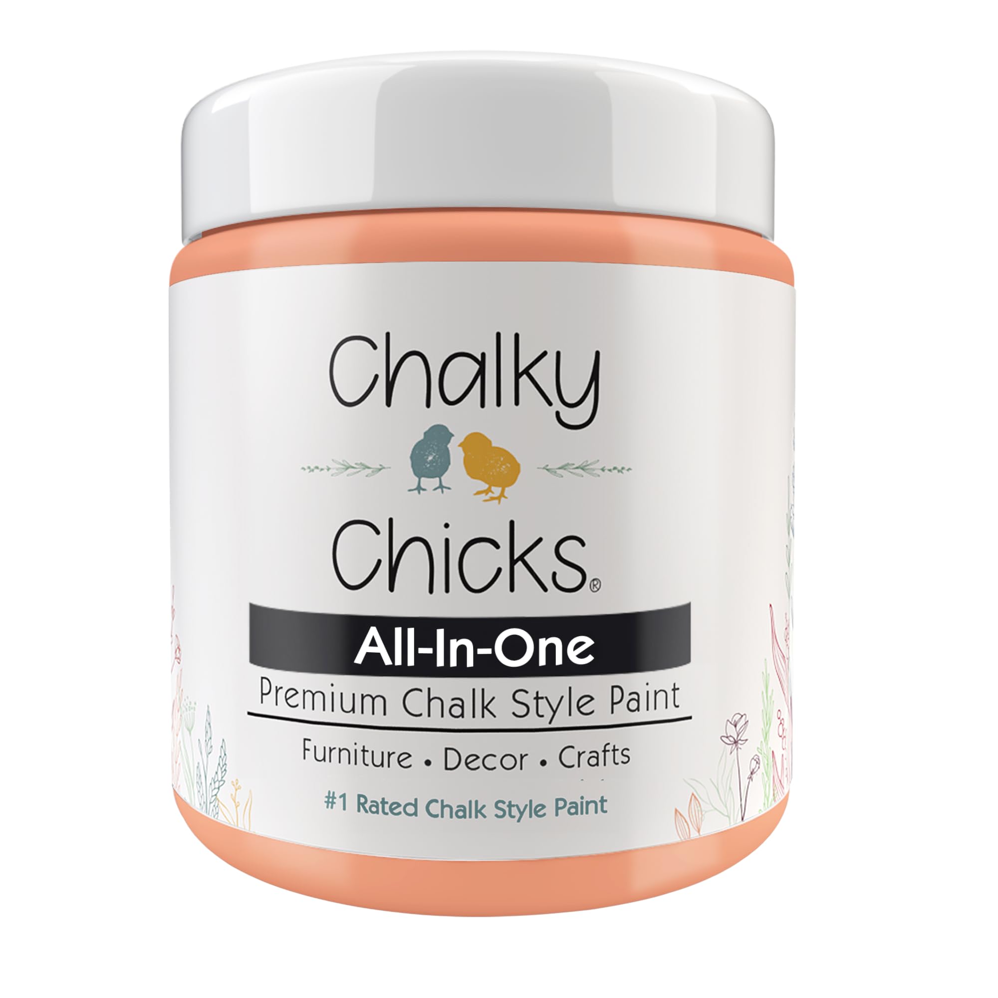 Chalky Chicks 8 Fl Oz Matte Gingers Blush Pink (Blush/Orange) Chalk Paint for Furniture Without Sanding - No Prep Furniture Paint No Sanding All in