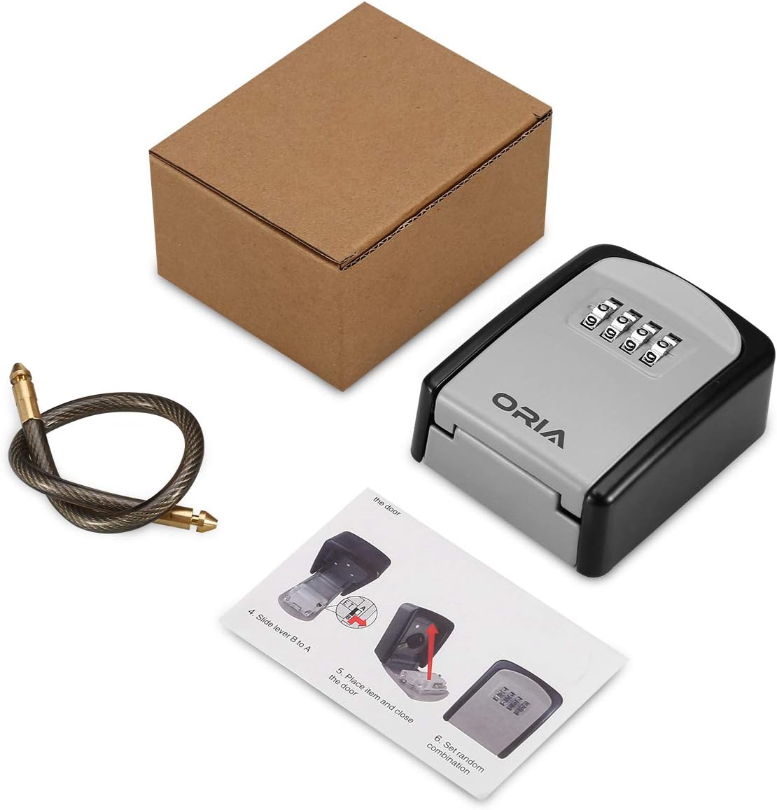 2021 Upgraded Key Lock Box, Safe Lock Box for Keys with Removable Shackle, 4-Digit Combination Lock Box Waterproof, 5 Key Capacity Security Key Storage for Home, Warehouse, Indoor & Outdoor : Office Products