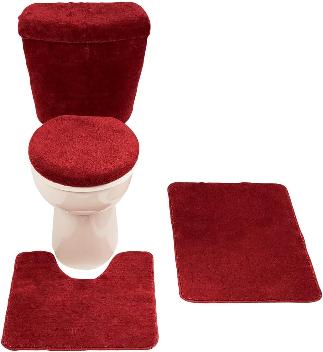 Miles Kimball Burgundy 5 Piece Bath Set