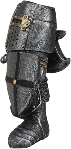 Miniatura 3 de Ebros Gift Anime Chibi - Figura medieval renacentista de caballero de la cruz de los templarios cruzados de 4.5 pulgadas de alto, traje de armadura