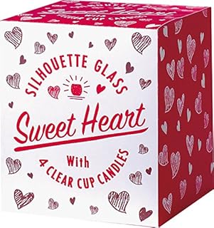 カメヤマキャンドルハウス ファインシルエットグラスキャンドルホルダー スイートハートキャンドル4個つき