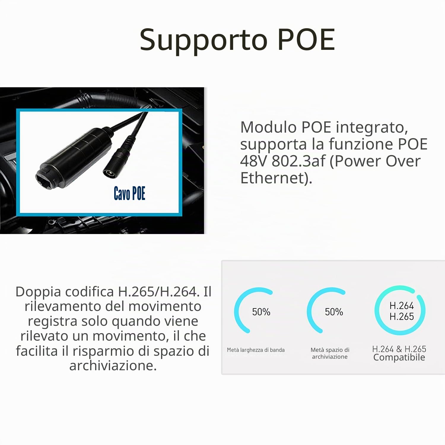 HD 5MP IP65 impermeabile POE IP Camera, 12 pezzi LED IR visione notturna, 3,6 millimetri lente Mini Indoor sicurezza Video CCTV Camera H.265/H.264 (I704-2-P-HSV6)