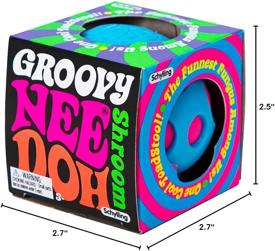 Schylling NeeDoh Shroom - The Groovy Glob! - Assorted Colors 2.7" x 2.7"