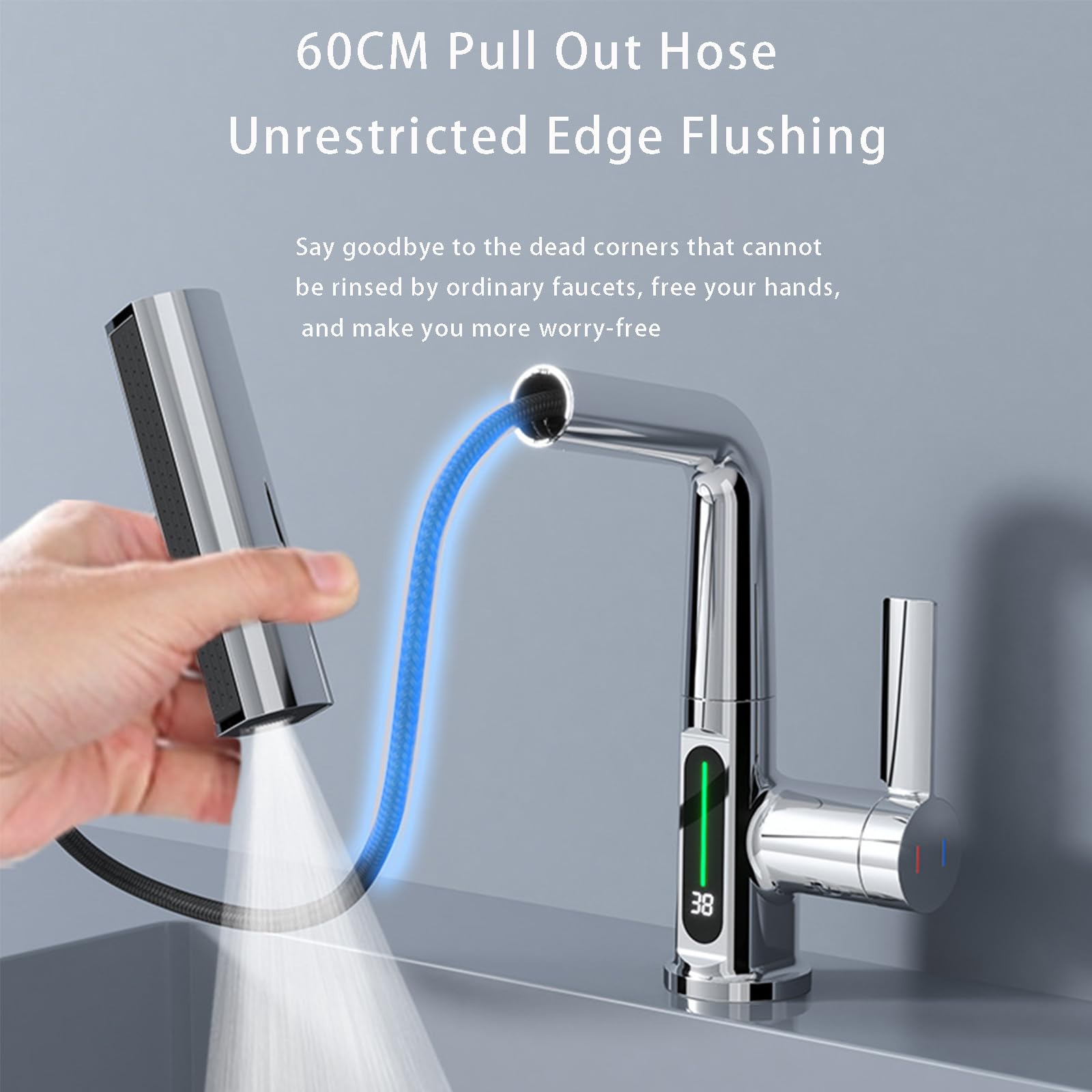 Robinet De Lavabo De Salle De Bain à Bec Cascade Avec Capteur Automatique électronique Sans Contact Chaud Et Oid｜Homary