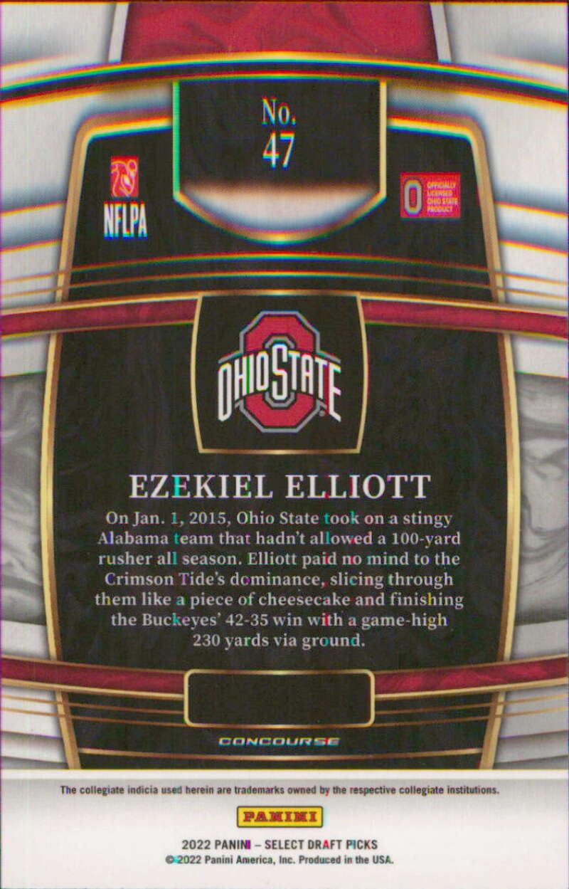 Amazon.com: 2022 Panini Select Draft Picks #47 Ezekiel