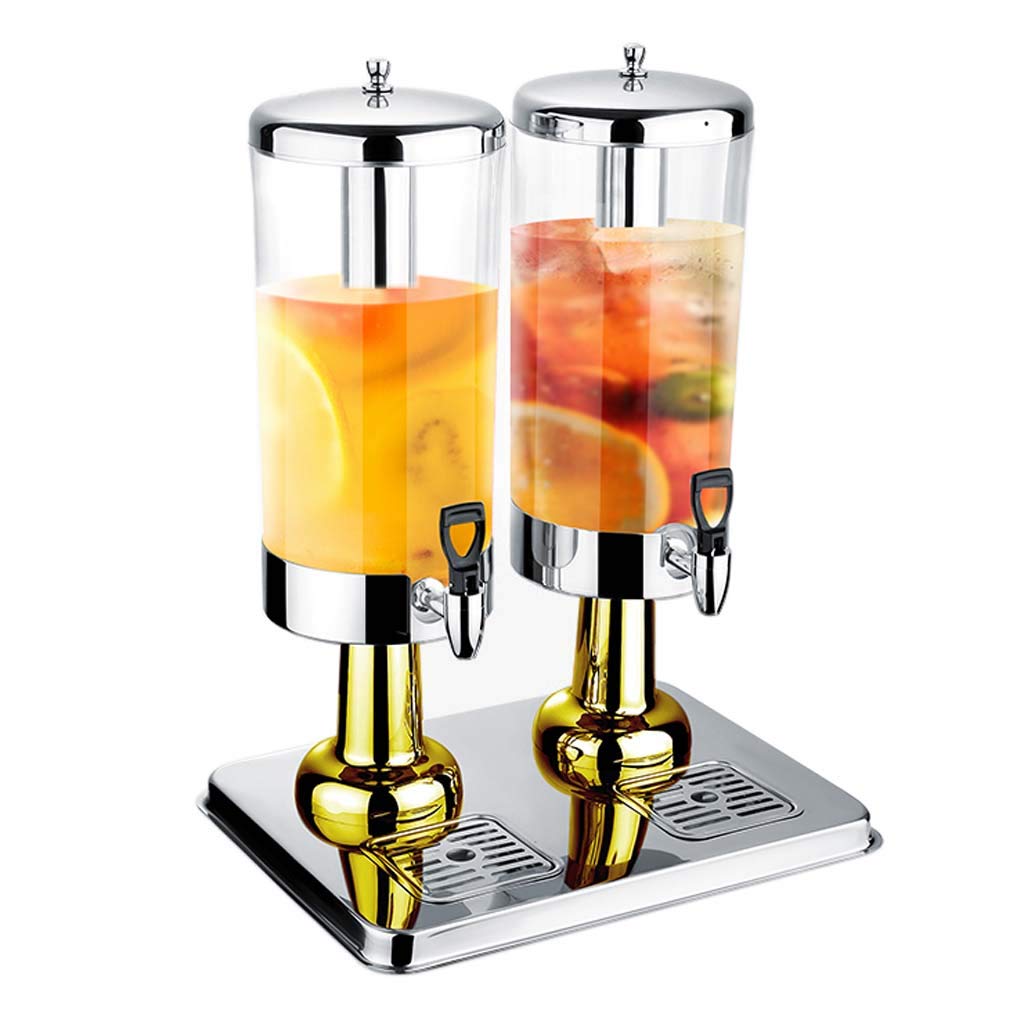 Trípode de jugo de acero inoxidable de 3L, cubo de jugo de máquina de bebidas de autoservicio de 6L | Máquina de bebidas frías de una cabeza y dos cabezas | Barril de bebidas de leche transparente c