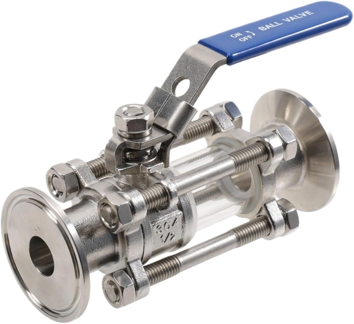 Stainless Steel 304 1.5″ TC 3-Piece Type Sight Glass Ball Valve Full Port Homebrew Brew Kettle Fermenter Pump