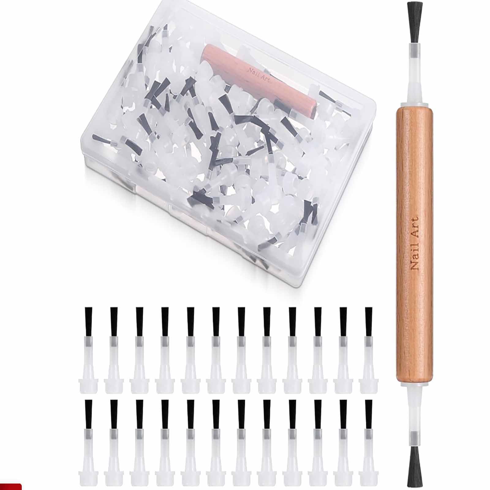51 PCS Double Ended Nail Brushes Set, Professional Nail Art Pen with Detailing Brush, Manicure Kit for Precise Design, for DIY Nail Extension and Artwork-image-46