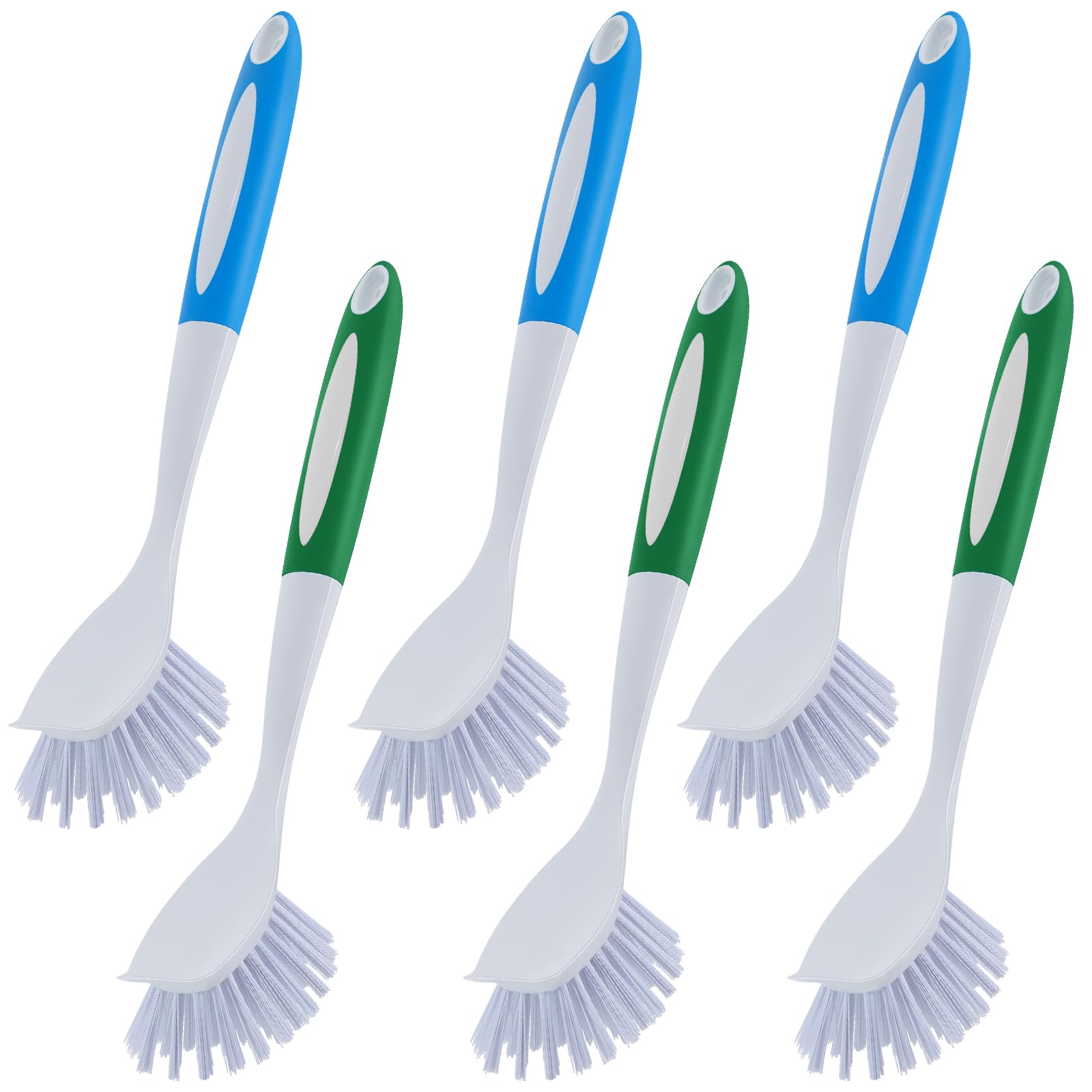 Hsei 6 Pcs Kitchen Scrub Dish Brush Bulk, Blue, Green