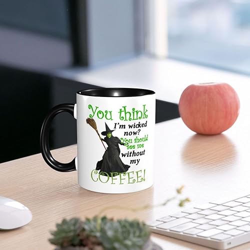 Miniatura 5 de You Think I'm Wicked Now, You Should See Me Without My Coffee! Taza de café de cerámica de 11 onzas  Tazas divertidas con mango negro