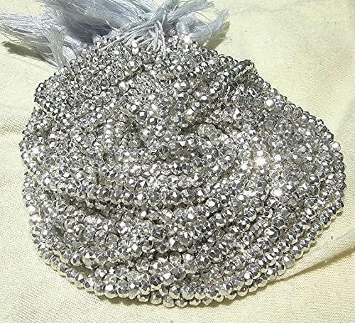 Mystic Silver Pyrite perles de qualité supérieure rondelles facettées 3.5mm pour joaillerie