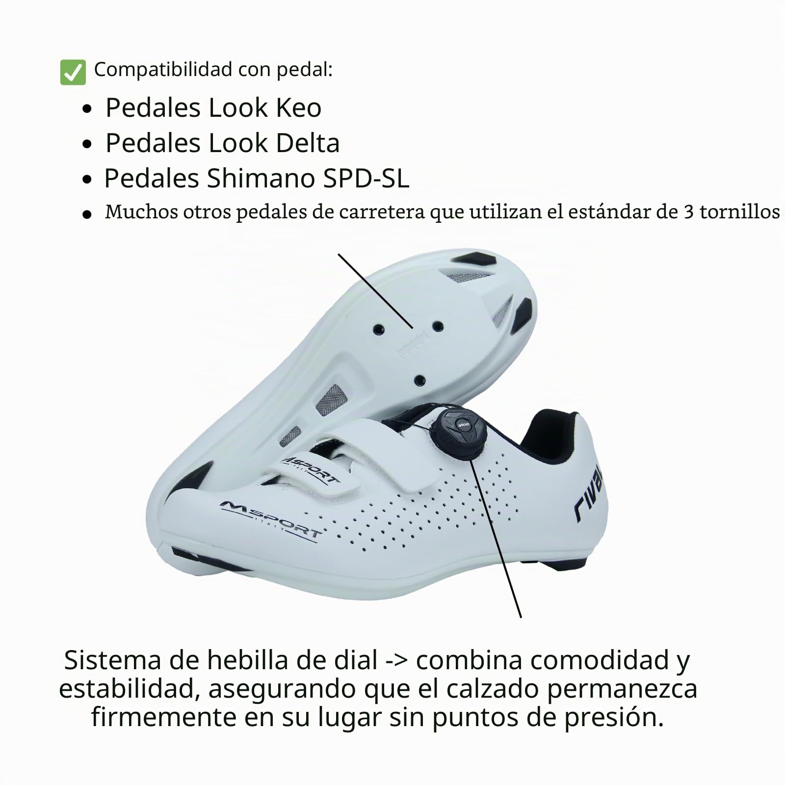 Zapatillas de Ciclismo Profesionales para Bicicleta de Carretera – Transpirables, para Spinning Hombre/Mujer - B02 41 EU