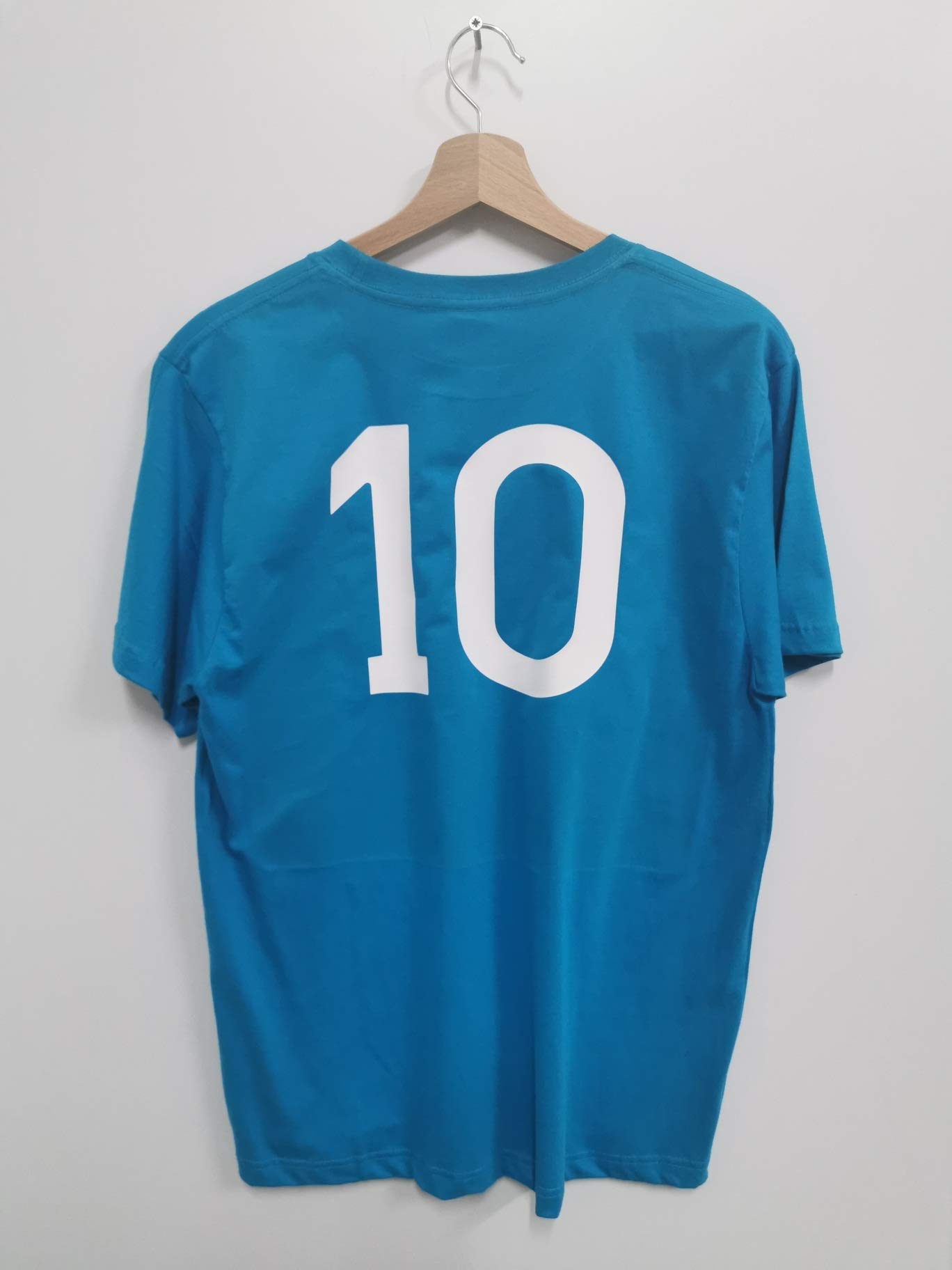 T Shirt Maglietta Buitoni Napoli 87/88 Scudetto Replica Rivisitazione Ricordo Uomo 100% Cotone Azzurra Bianca Nera