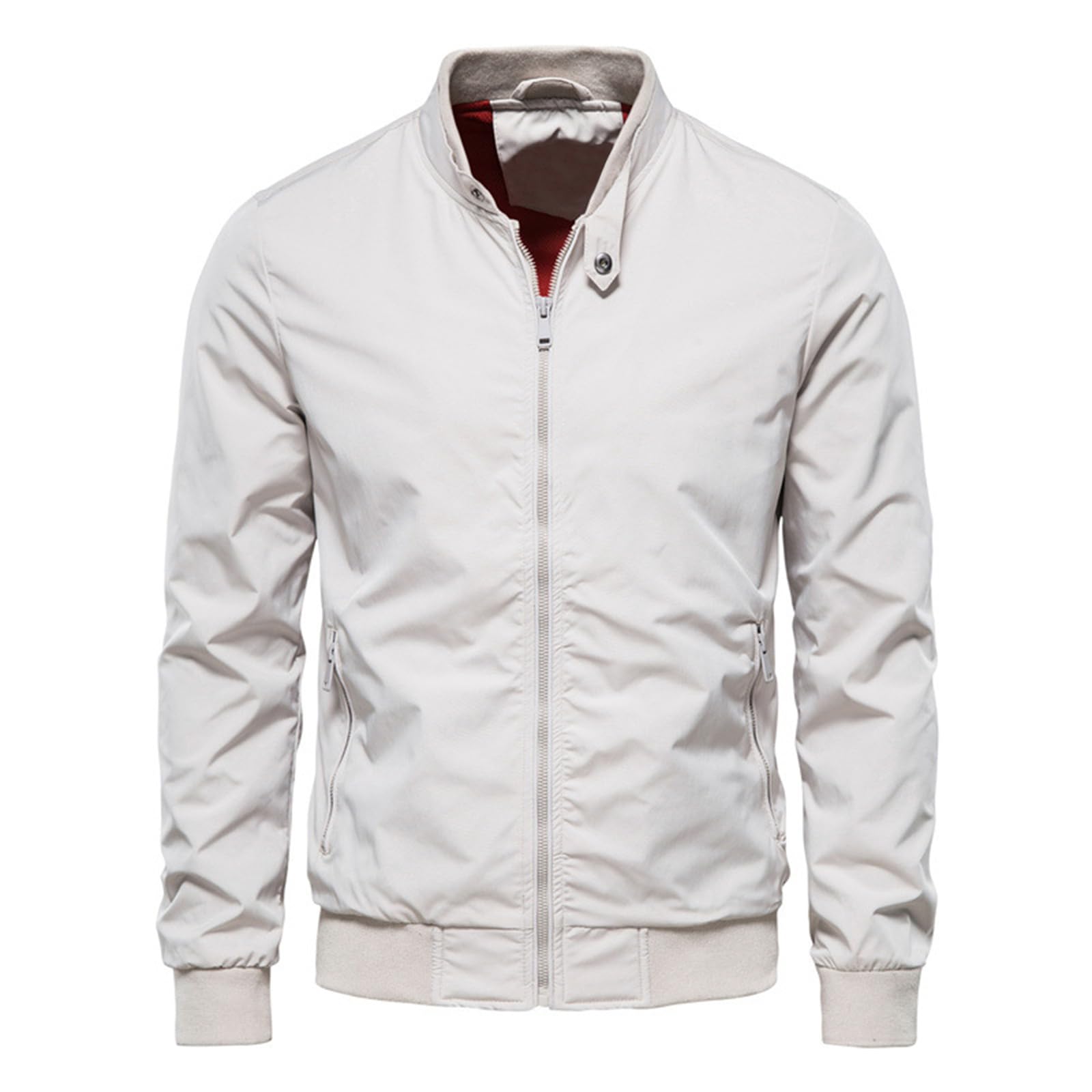HOTIAN Herren Jacke Leichte Windbreaker Bomberjacke mit Stehkragen Jacke Übergangsjacke Freizeit jacke mit Reißverschlusstaschen