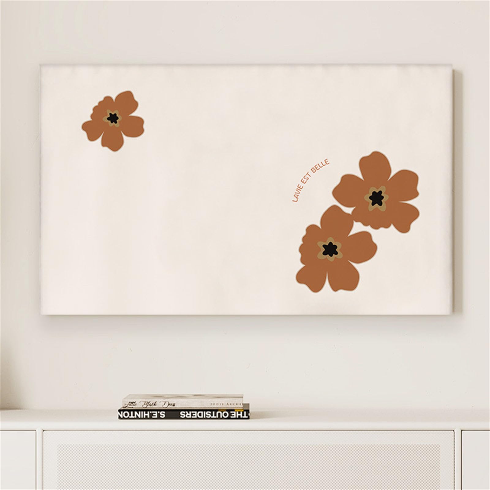 Hixingo Copertura TV Antipolvere Elastica Universale 55-65inch Fiore marrone