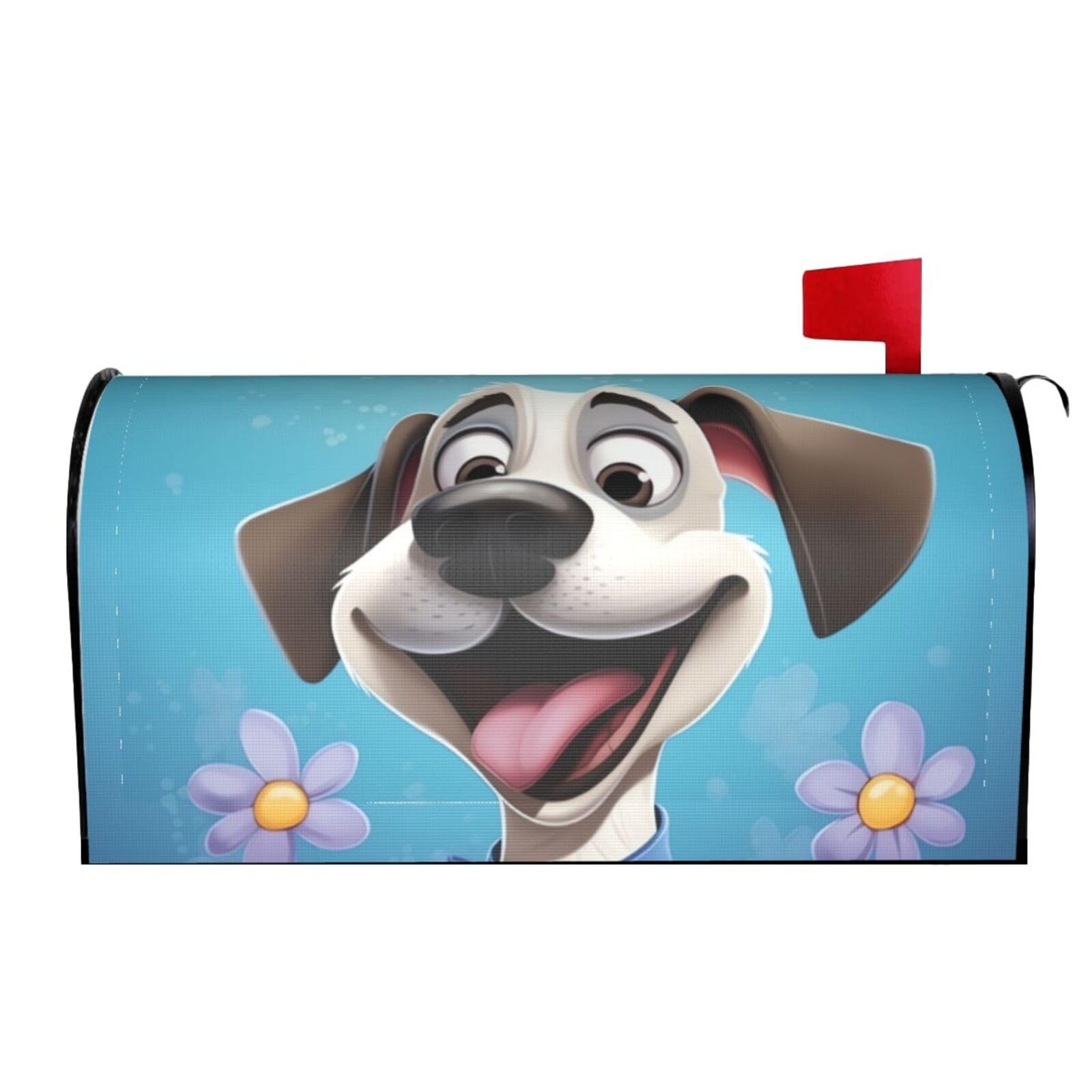 Spring Summer Mailbox Covers Magnetic Letter Post Box Cover Dog Mailbox Wrap Decoration Mailbox Post Cover for Garden Yard Outside Welcome Decor 21x18 in