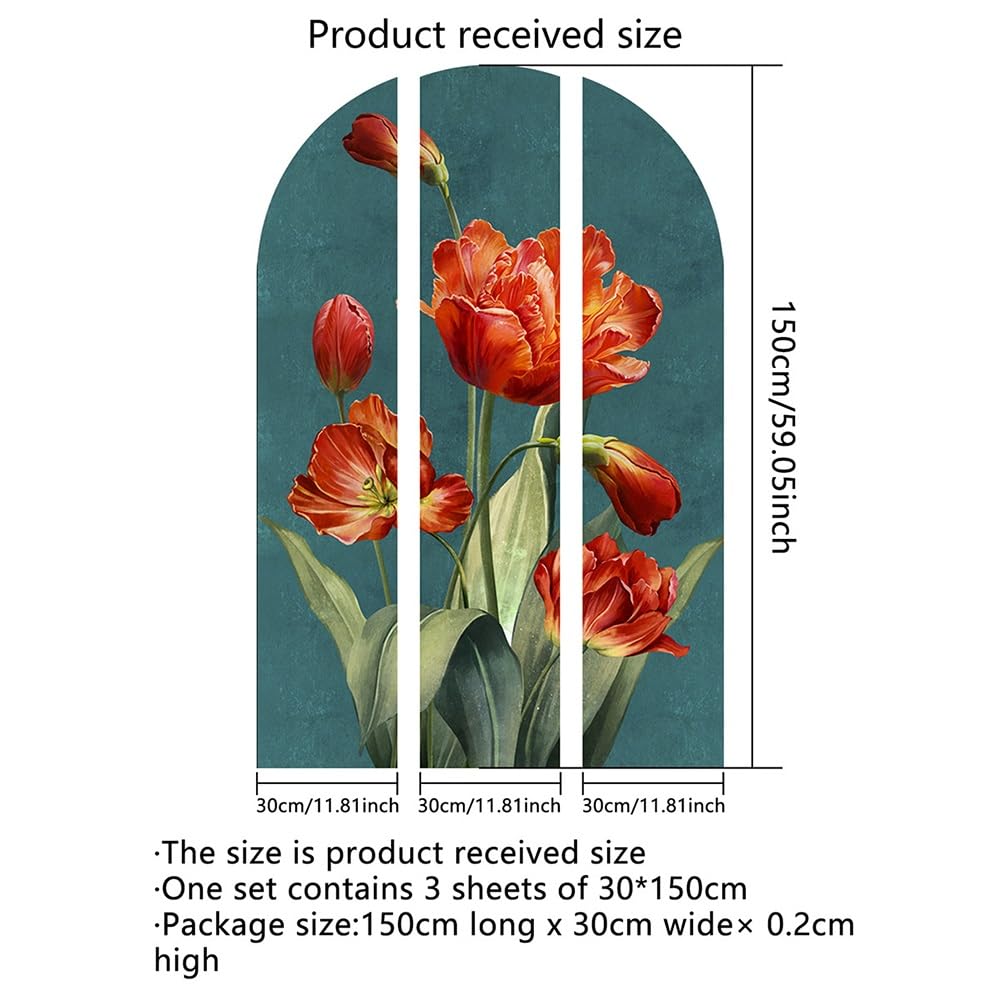 Pegatinas de pared, pegatinas de pared con arco, pegatinas de pared con arco, pegatinas de pared de vinilo grandes, pegatinas de pared autoadhesivas con acento floral for dormitorio, sala de estar, au