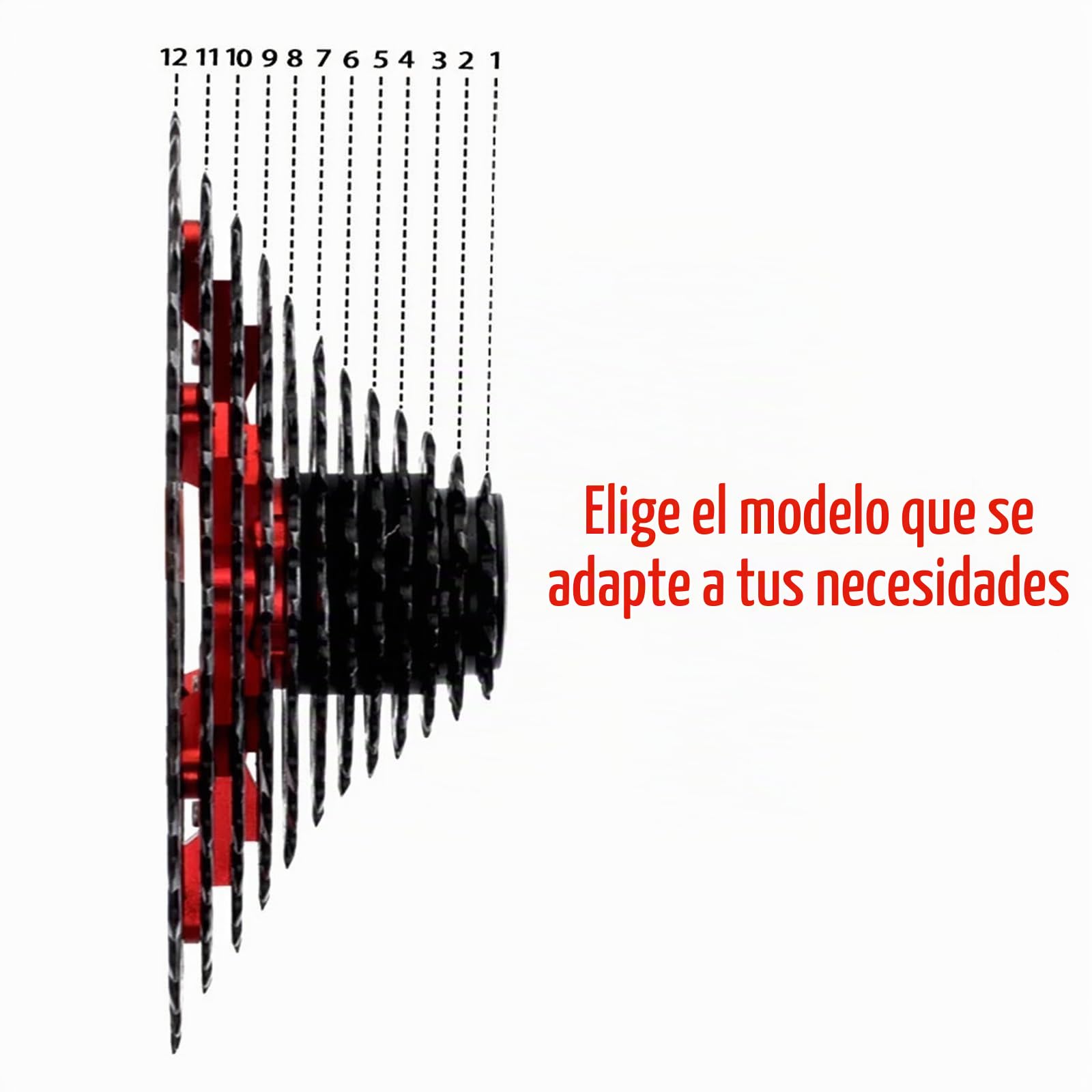 Bike Velocidad Cassette,Piñón Casette Cassete MTB Negro 8/9/10/11/12 velocidades 40/42/46/50/50T K7 8/9/10/11/12v Piñón Libre for Bicicleta