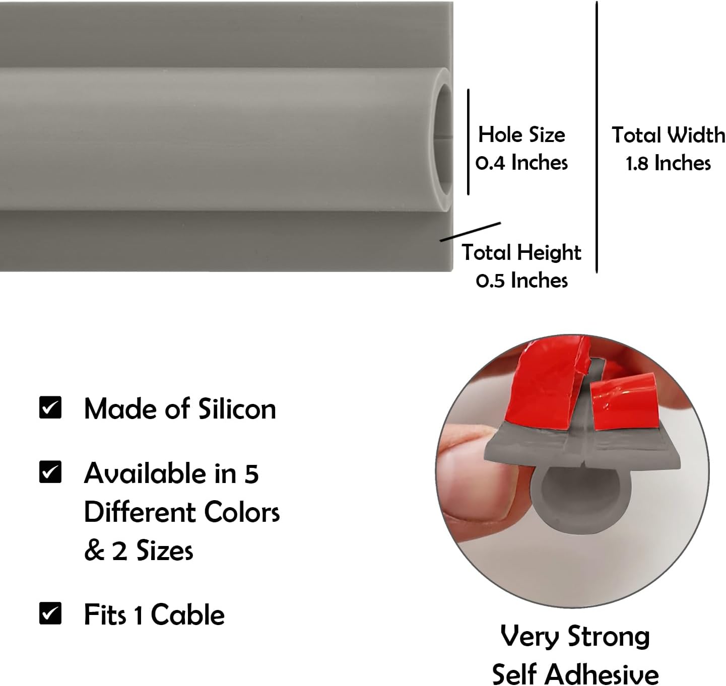 Rubber Bond TV Cord Hider Cable Protector - Strong Self Adhesive Wall Cord Cover Cable Hider - Low Profile Cable Management Wall Cord Concealer Cable Raceway