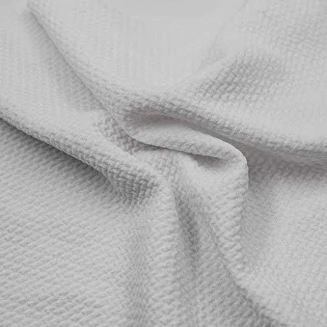 Texco Inc Solid Color 59" Poly Spandex Fabric/4-Way Stretch Bullet Fabric-200GSM, White 1 Yard