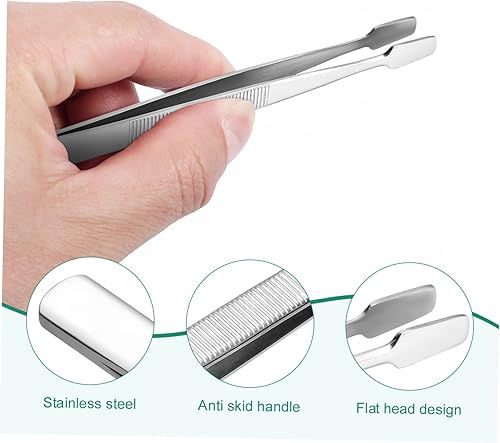 Miniatura 6 de POPETPOP Pinzas para coleccionar sellos de acero niquelado de 4.5 pulgadas para coleccionistas de sellos