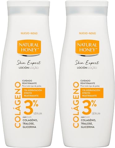 Natural Honey, Skin Expert Loción Corporal con Colágeno, Efecto Reafirmante con 3% de Sérum Activo, 72H de Hidratación Profunda, Textura Ligera, Rápida Absorción, Apto para Todo Tipo de Pieles