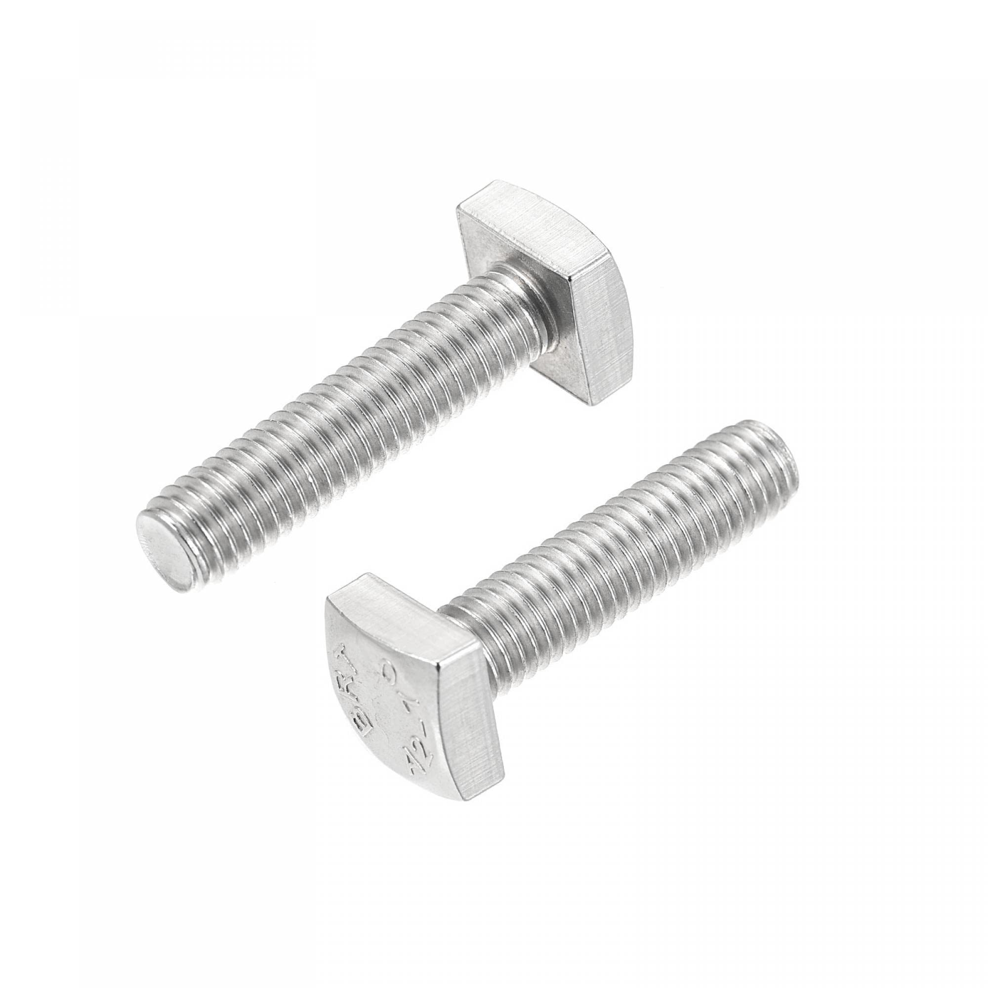 sourcing map Square Head Bolt, 2pcs M8x30mm Fully Thread 304 Stainless Steel Grade C Square Machine Screws