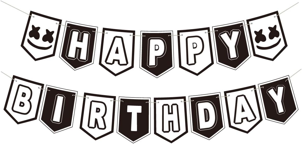 DJ Mask Birthday Banner for Marshmallow