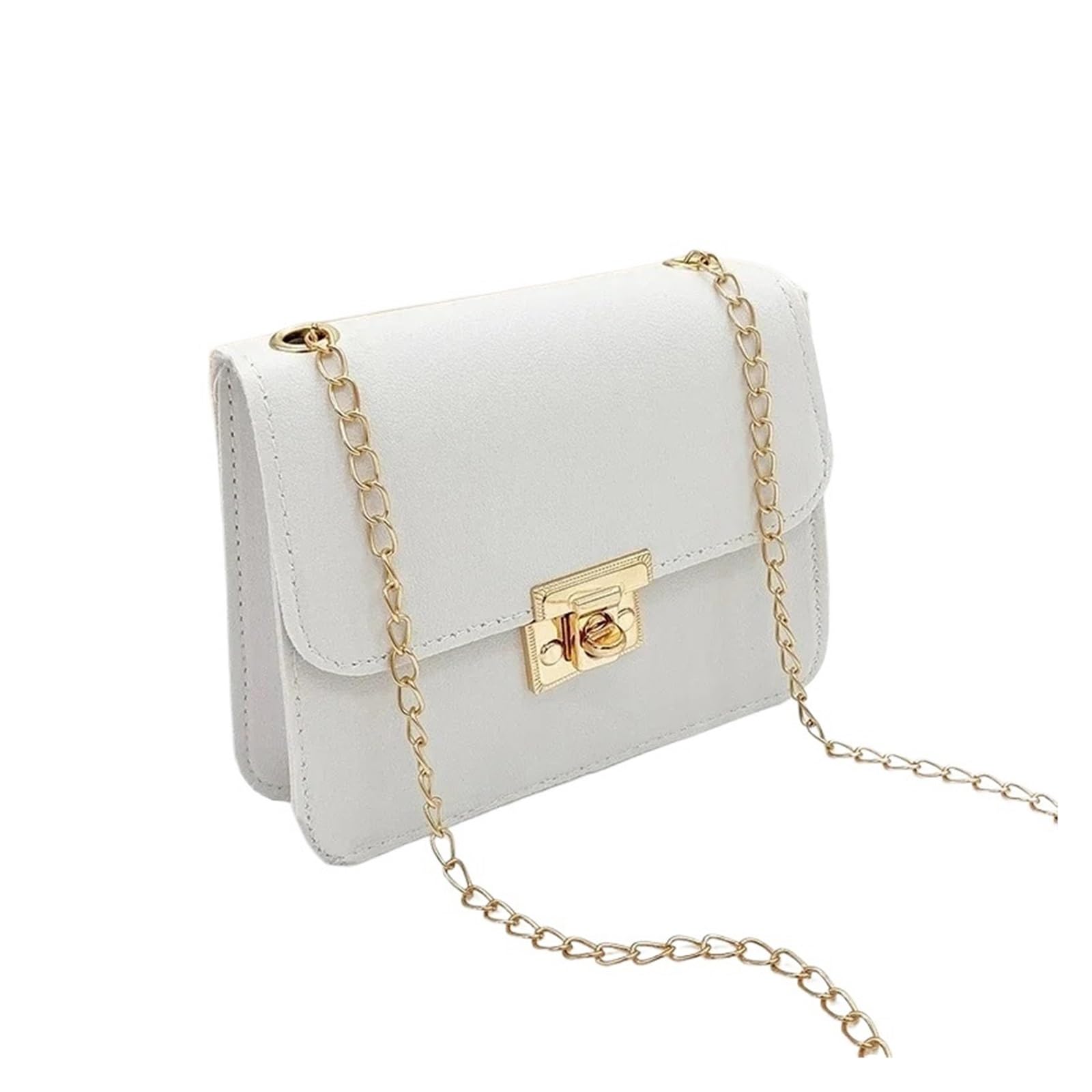 Bolsos de Mujer Bolso de Hombro con Cadena Color sólido Mini Bolso con Solapa Bandolera de Mensajero Bolsos de Mano y Bolsos de Mano Adecuado para Viajar, Fiesta, Trabajo(Brown)