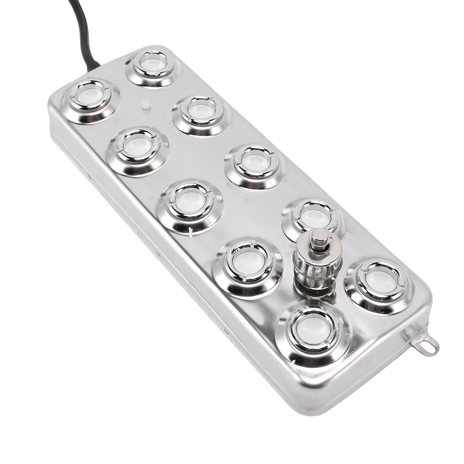 SEAFRONT Nebulizador Ultrasónico de Acero Inoxidable 304, 10 Boquillas, 350 W, 7 L, Salida H, Fuente de Alimentación IP67 para Invernadero, Estanque, Terrario, Fuente, Decoración de Halloween