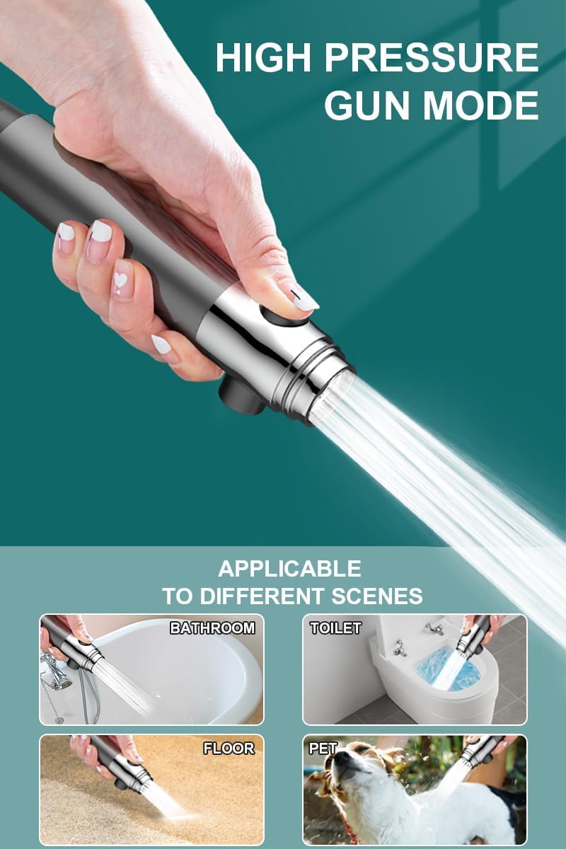 Soffione Doccia a Pioggia con Filtro a 4 Modalità, Soffione Doccia ad Alta Pressione, per Bagno, Soffione Doccia con Bocca in Silicone per Testa Spa/Massaggio
