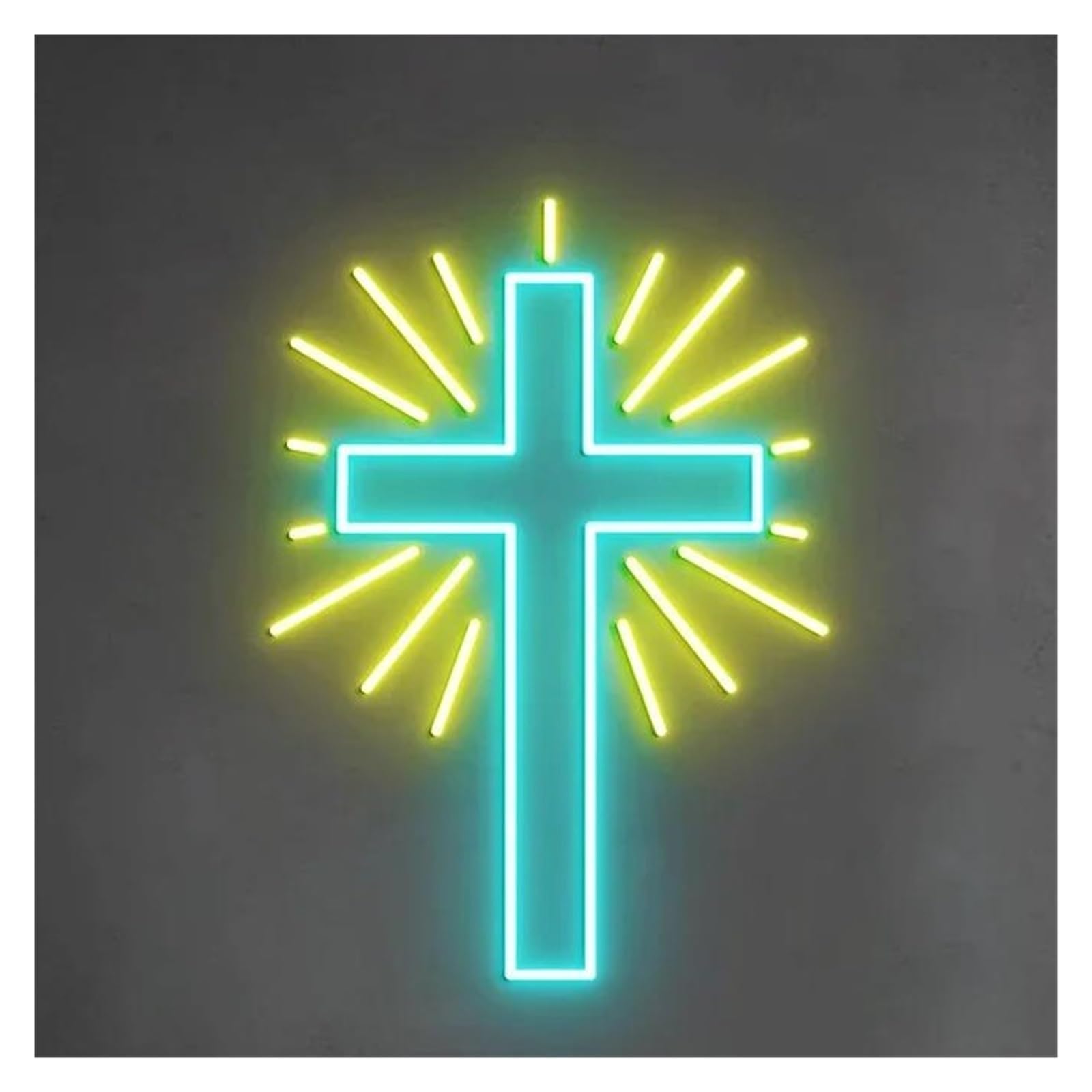 Lemst E Signs Lamp Jesus Cross Neon Sign For Faith Bedroom Wedding Living Room Wall Decoration Dimmabl Usb Powered Night Light 38Cmx28cm(E)