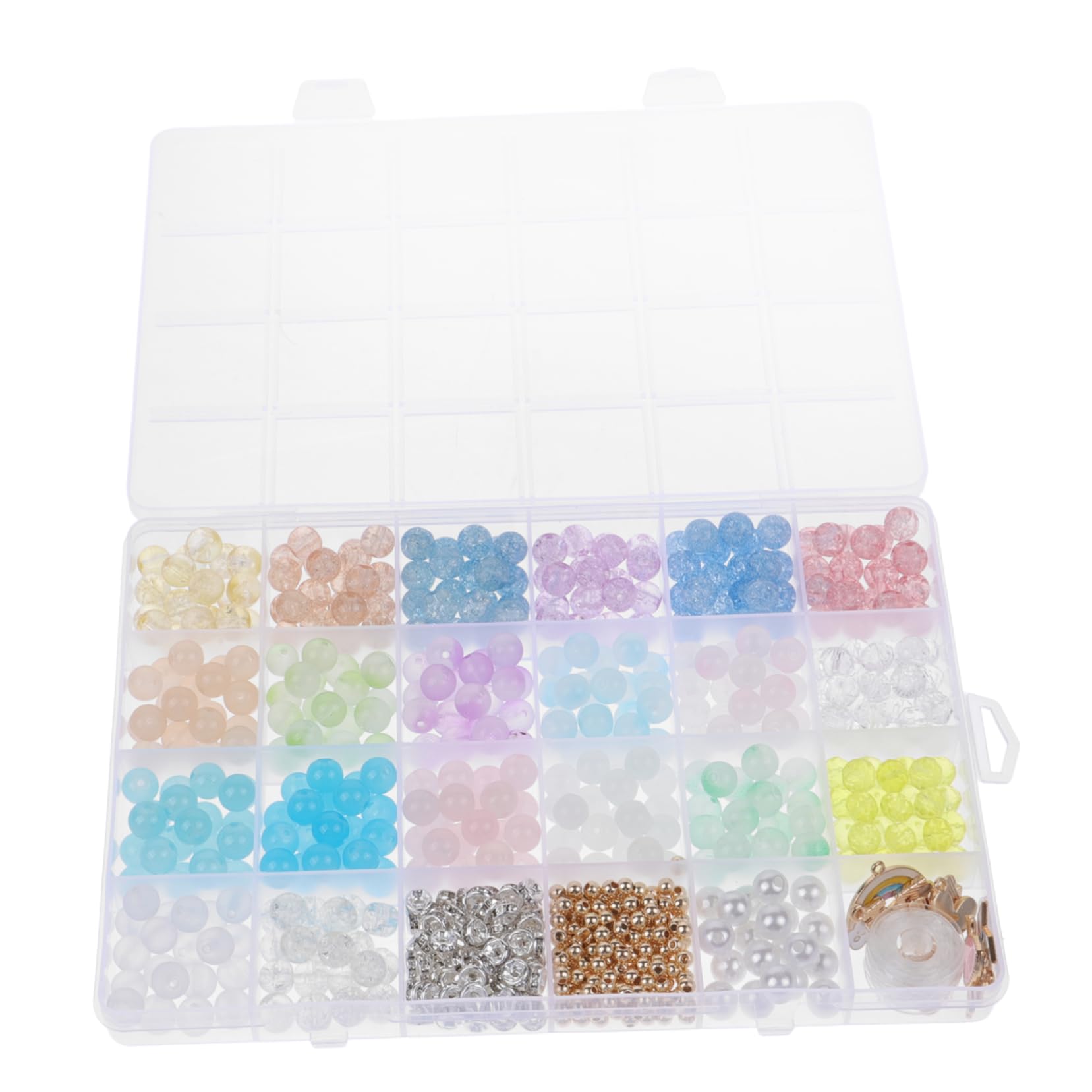 SHINEOFI Kit Per La Creazione Di Gioielli Con Perline Distanziatrici Colorate Da 670 Pezzi Per Braccialetti E Collane Artigianali