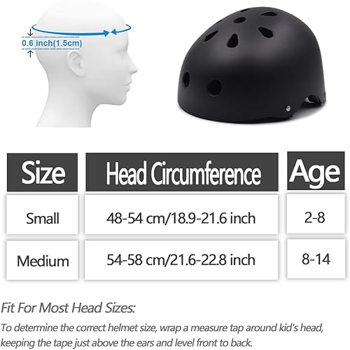 Miniatura 3 de Casco de bicicleta para niños de edades 2-14, casco de seguridad ajustable para niños pequeños con juego de equipo de protección, cascos para