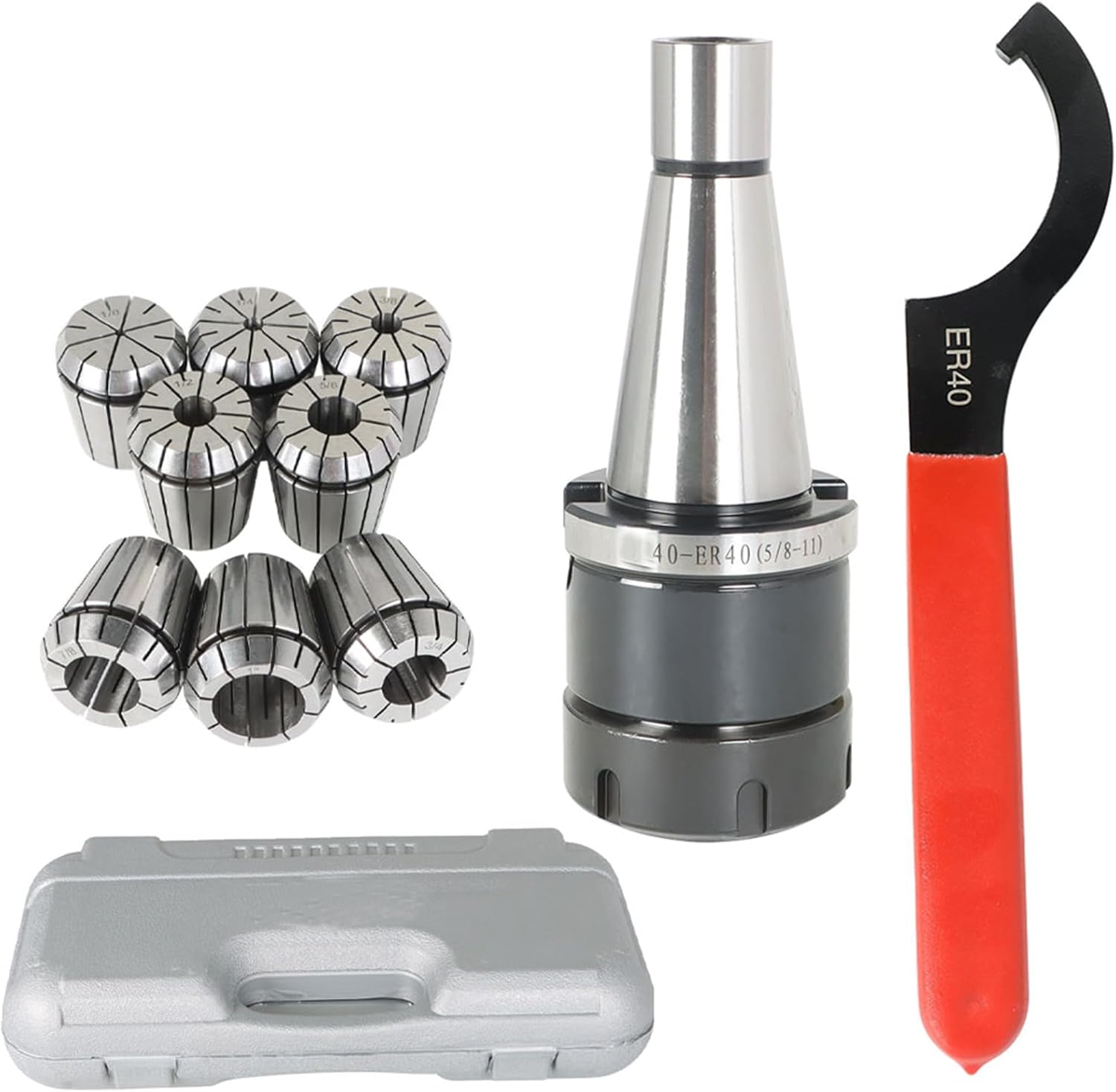 ER-40 Chuck Shank #40 NMTB Taper 10Pcs Spring Collet Chuck Tool Holder with Box Fit for CNC Engraving Machine and Milling Lathe Tool