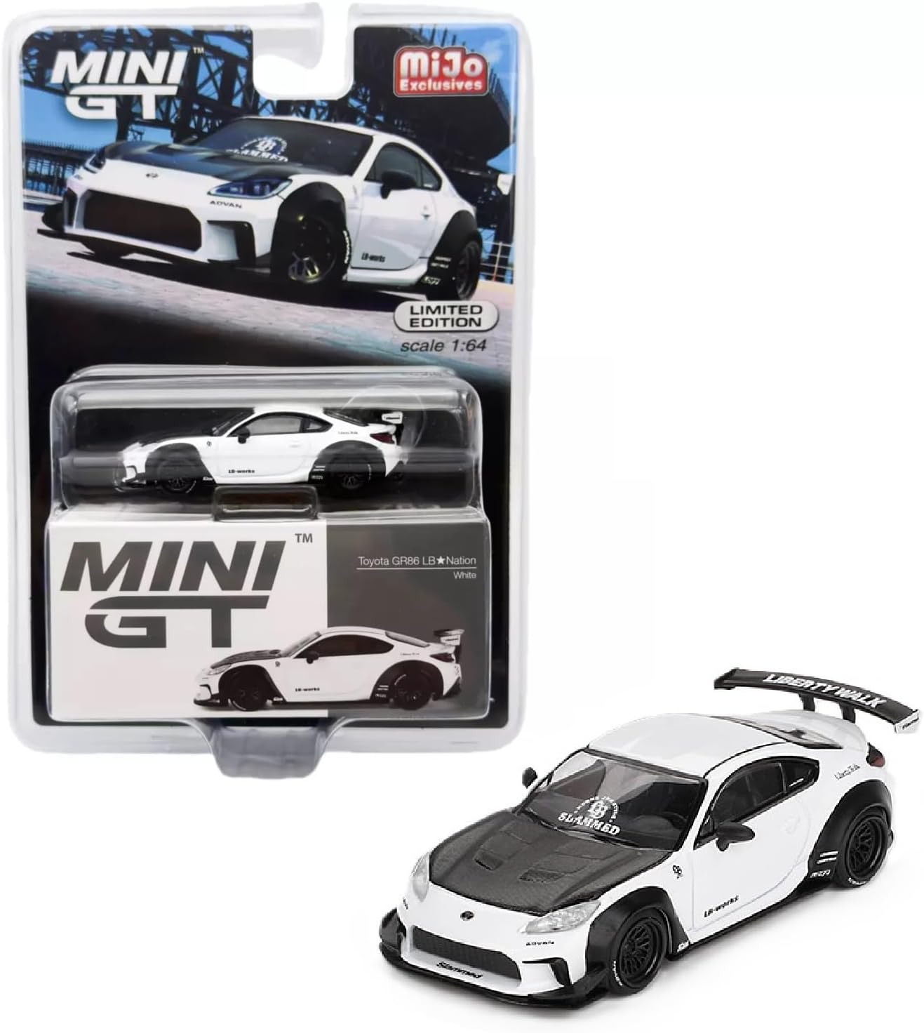Diecast Model Car Compatible with Mini GT 1:64 Toyota GR86 HKS Type R ADVAN 2022 Tokyo Auto Salon Limited Edition MGT00956