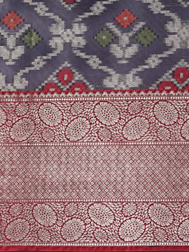 PTIEPL BANARASI SILK WORKS maroon banarasi silk saree in art silk – image 4
