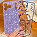 Hython for iPhone 17 Pro Max Case Glitter Clear Magnetic Phone Cases [Compatible with MagSafe] Full Camera Lens Protector Sparkle Luxury Plating Slim Shockproof Protective Cover Women, Purple